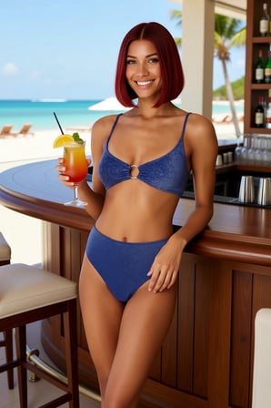 Kadın Bikini Takımı Bralette Kaplı Yüksek Bel Aksesuarlı Balensiz Simli Örme Kumaş Kolsuz Şık