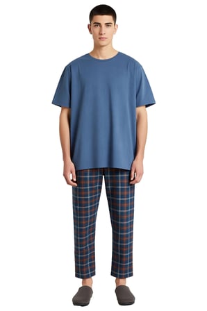 Erkek Kiremit Ekose Pijama Takımı Fonksiyonel Dayanıklı Kaliteli Konforlu Estetik Premium Şık