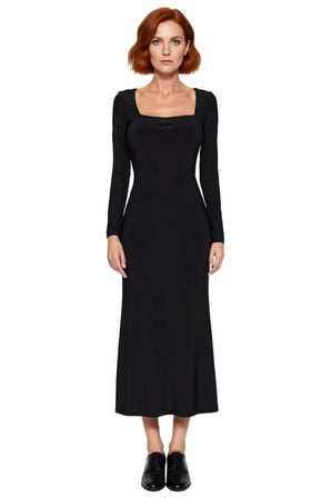 Kadın Bordo Maxi Boy Kare Yaka Bodycon Uzun Kollu Düz Örme Elbise Şık Ve Konforlu Tasarım Kaliteli