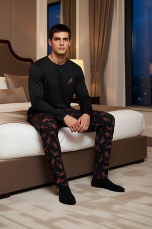 Erkek Animal Desenli Regular Fit Örme Pijama Takımı Fonksiyonel Dayanıklı Kaliteli Estetik
