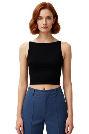Kadın Beyaz Kayık Yaka Fitted Crop Bluz Viskon Ribana Dokuma Tipi İnce Askılı Günlük Kullanıma Uygun