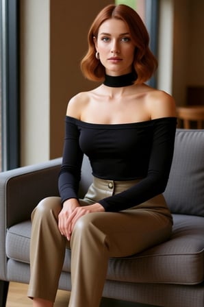 Kadın Fitted Bordo Örme Bluz Choker Yaka Düşük Kol Uzun Kollu Crop Kesim Günlük Kullanıma Uygun