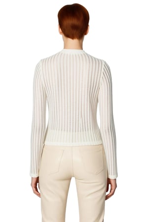 Kadın Fitted Bisiklet Yaka Uzun Kollu Triko Görünümlü Örme Bluz Günlük Kullanım İçin Cool Ve Comfort
