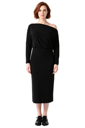 Kadınlar İçin Bodycon Kalıp Asimetrik Yaka Uzun Kol Düz Örme Midi Maxi Elbise Kış Şıklığı Ve Konforu