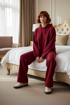 Kadın Geniş Kalıp Kapüşonlu Sweatshirt ve Pantolon Takımı Fonksiyonel Dayanıklı Kaliteli Şık