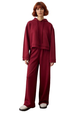 Kadın Geniş Kalıp Kapüşonlu Sweatshirt ve Pantolon Takımı Fonksiyonel Dayanıklı Kaliteli Şık