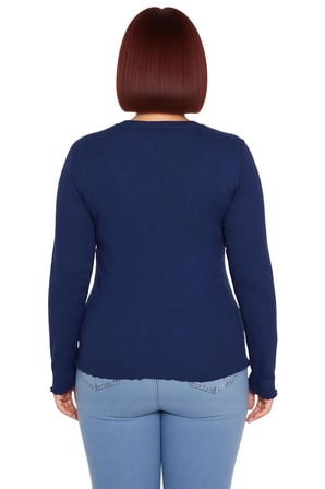 Kadın Bisiklet Yaka Fitilli Örme Kaşkorse Bluz Cool & Comfort Koleksiyonu Günlük Kullanım