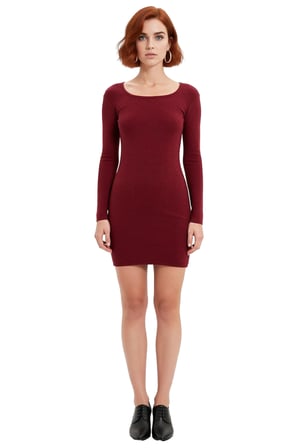 Kadınlar İçin Havuz Yaka Uzun Kollu Bodycon Fitilli Mini Elbise Şık Kışlık Günlük Stil İdeal