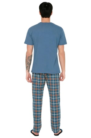 Erkek Kiremit Ekose Pijama Takımı Fonksiyonel Dayanıklı Kaliteli Konforlu Estetik Premium Şık