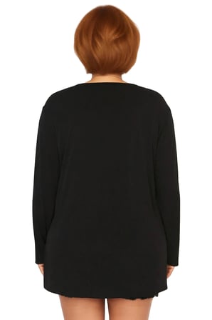Kadın V Yaka Uzun Kollu Esnek Polyester Elastan Süprem Bluz Günlük Kullanım İçin Cool Ve