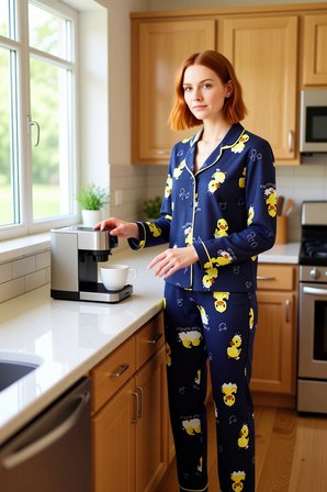 Genç Ördek Desenli Pamuklu Pijama Takımı Kadın Fonksiyonel Dayanıklı Kaliteli Konforlu Şık