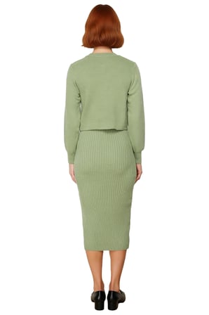 Kadın Gri Midi Bodycon Triko Elbise ve Kısa Hırka İkili Takım Sonbahar Kış Stili Kaliteli Şık