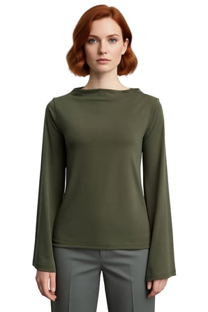 Kadın Gri Regular Kalıp İspanyol Kol Esnek Örme Bluz Casual Günlük Kullanım İçin Sandy Dokuma