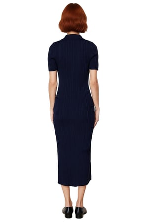 Kadın Kahverengi Bodycon Maxi Polo Yaka Standart Kısa Kollu Triko Elbise Günlük Şık Rahat İlkbahar