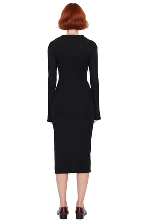 Kadın Bodycon Polo Yaka Maxi Boy Uzun Kollu Fitilli Örme Kışlık Elbise Günlük Kombinler İçin İdeal