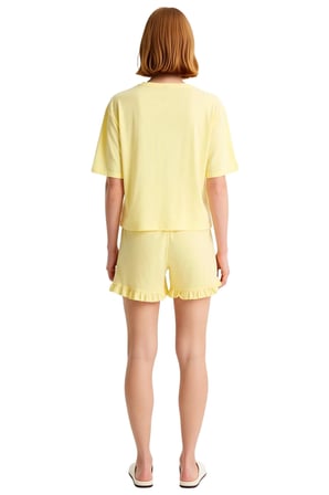 Kadın Pamuklu Örme Pijama Takımı Yazlık Kısa Şortlu Rahat Tasarım Ve Şık Mükemmel Uyum