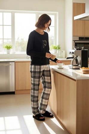 Kadin Kirmizi Yılbaşı Temali Pamuklu Pijama Takımı Fonksiyonel Dayanıklı Kaliteli Konforlu