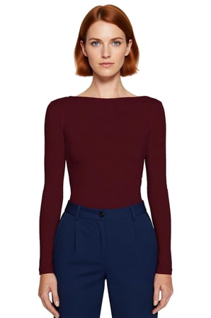 Kadın Fitted Kayık Yaka Uzun Kollu Basic Bluz Şık ve Konforlu Günlük Kullanım İçin İdeal İki Renk