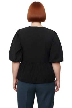 Kadın Kahverengi Düz Desenli Dokuma Bluz Uzun Boy A line Siluet Cool & Comfort Persona Truvakar Kol