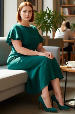 Kadın Büyük Beden Bodycon Midi Elbise Melek Kol Dokuma Kumaş Bisiklet Yaka Şık Günlük Stile Uygun