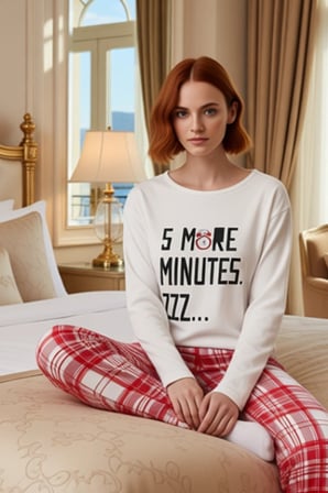 Kadın Galaksi Desenli Bisiklet Yaka Uzun Kollu Pijama Takımı Fonksiyonel Dayanıklı Estetik