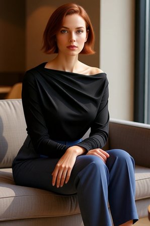 Kadın Haki Asimetrik Yaka Dökümlü Esnek Örme Bluz Günlük Kullanım İçin Şık ve Konforlu Tasarım