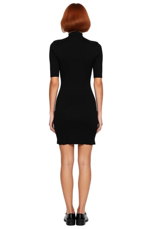 Kadın Dik Yaka Bodycon Kısa Kol Triko Elbise Modern Ve Şık Görünüm İçin İdeal Bir Seçim Kaliteli