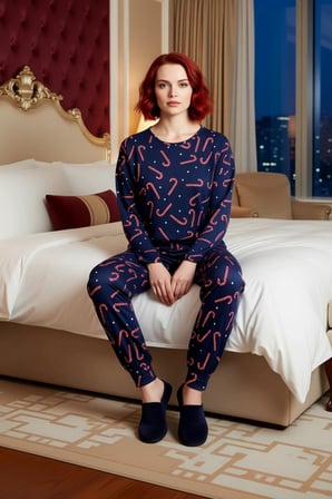 Kadin Yılbaşı Temali Pijama Takımı Fonksiyonel Dayanıklı Kaliteli Konforlu Estetik Premium