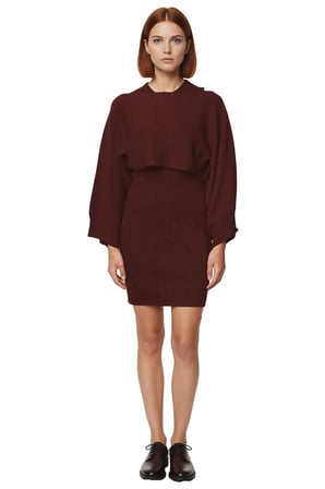 Kadın Triko Bisiklet Yaka Uzun Kollu Bolero Mini Bodycon Elbise Takımı Modern Şıklık Kaliteli