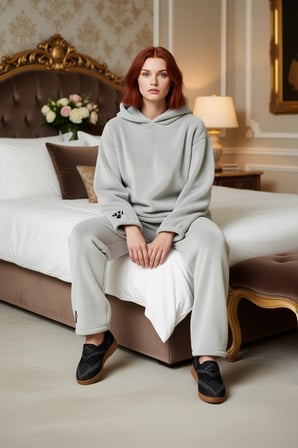Kadın Ayıcık Nakışlı Wellsoft Kapüşonlu Pijama Takımı Fonksiyonel Dayanıklı Kaliteli Rahat