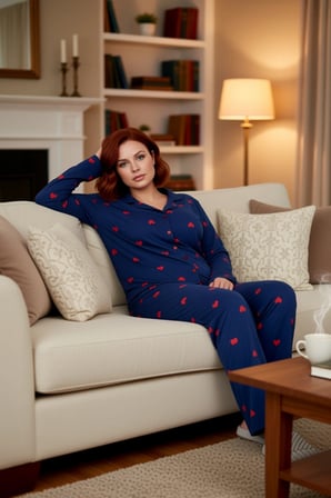 Kadin Kirmizi Kalp Desenli Gömlek Yaka Pijama Takımı Fonksiyonel Dayanıklı Kaliteli Modern