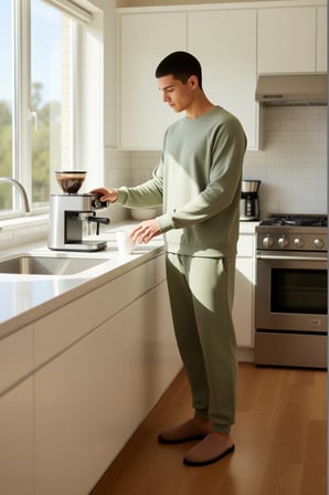 Erkek Waffle Dokuma V Yaka Pijama Takımı Açık Haki Fonksiyonel Dayanıklı Kaliteli Konforlu