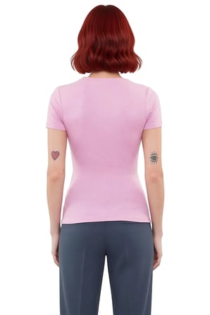 Viskon Ribana Bisiklet Yaka Fitted Bluz Günlük Kombinler İçin Rahat Kullanım Modern Stil