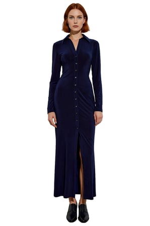 Kadın Bodycon Polo Yaka Uzun Kollu Düz Maxi Örme Elbise Kış Kombinleriniz İçin Şık Ve Rahat Seçim