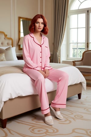 Kadın Gömlek Yaka Biye Detaylı Pijama Takımı Fonksiyonel Dayanıklı Kaliteli Konforlu Rahat