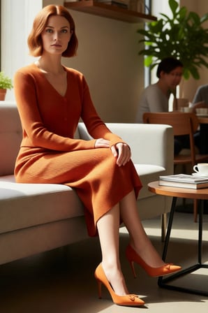 Kadın Bodycon Düz Triko Midi Elbise Uzun Kollu V Yaka Günlük Şık ve Rahat Kombinler İçin Kaliteli