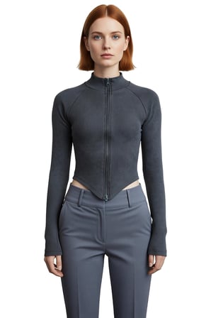 Kadın Dik Yaka Fermuarlı Esnek Örme Bluz Cool & Comfort Stiliyle Günlük Kullanıma Uygun Kış Sezonu