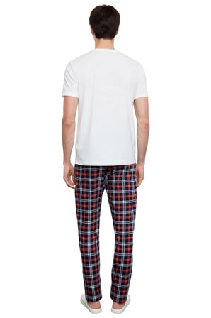Erkek Bisiklet Yaka Baskılı Regular Fit Pijama Takımı Fonksiyonel Dayanıklı Kaliteli Rahat
