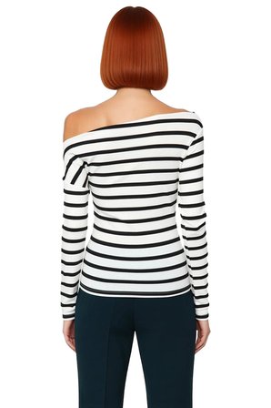 Kadın Fitted Viskon Ribana Kayık Yaka Uzun Kol Bluz Günlük Giyim İçin Şık ve Rahat Kışlık Tasarım
