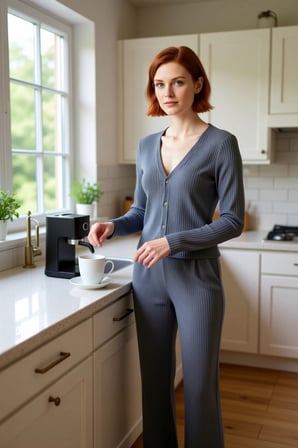 Kadın Fitilli Örme Hırkalı Pijama Takımı Fonksiyonel Dayanıklı Kaliteli Konforlu Estetik Şık
