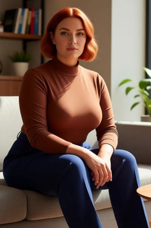 Kadın Kahverengi Dik Yaka Vücuda Oturan Fitilli Örme Bodycone Bluz Büyük Beden Günlük Konforlu