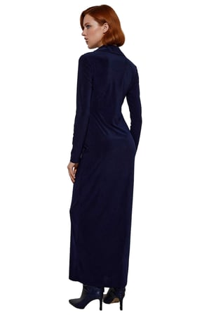 Kadın Bodycon Polo Yaka Uzun Kollu Düz Maxi Örme Elbise Kış Kombinleriniz İçin Şık Ve Rahat Seçim