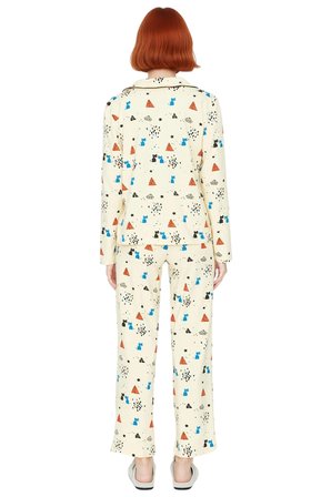 Kadin Desenli Gömlek Yaka Pijama Takımı Fonksiyonel Dayanıklı Kaliteli Konforlu Estetik Şık