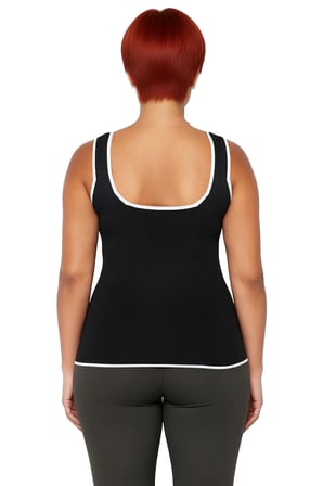 Kadın Kahverengi Kare Yaka Bodycon İnce Triko Bluz Kalın Askılı Günlük Kullanım İçin İdeal