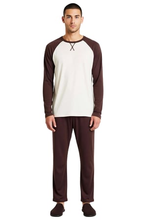 Erkek Bisiklet Yaka Reglan Kol Pijama Takımı Fonksiyonel Dayanıklı Kaliteli Konforlu Rahat