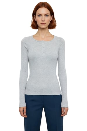Kadın Fitted Vücuda Oturan Esnek Örme Bluz Havuz Yaka Standart Kol Çıtçıt Detaylı Kışlık Casual