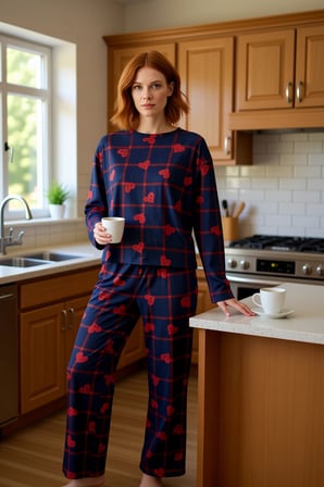 Kadin Kalp Desenli Ev Giyim Takımı Fonksiyonel Dayanıklı Kaliteli Konforlu Estetik Premium
