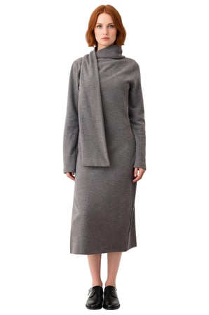 Kadın Bodycon Maxi Şal Yaka Selanik Örme Elbise Uzun Kollu Kışlık Günlük Şıklık Sunan Tasarım