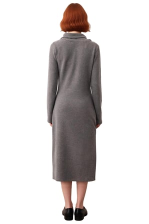 Kadın Bodycon Maxi Şal Yaka Selanik Örme Elbise Uzun Kollu Kışlık Günlük Şıklık Sunan Tasarım