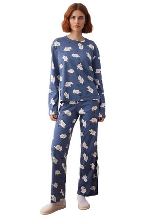 Kadın Ekose Desenli Bisiklet Yaka Pijama Takımı Fonksiyonel Dayanıklı Kaliteli Konforlu Şık